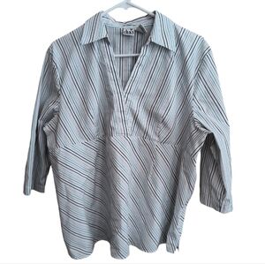 Duo 3/4 Sleeve Collared V-neck Stretch Maternity Blouse Size XL